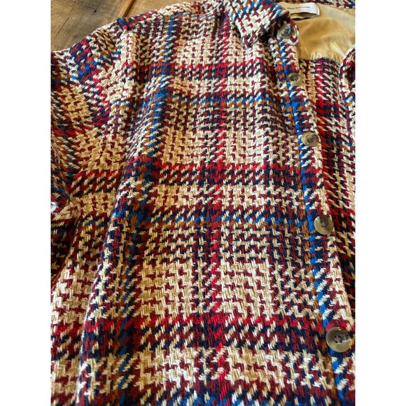 Urban Outfitters Men’s Plaid Knit Shacket Size M | Button Front Fall Overshirt - Picture 7 of 8